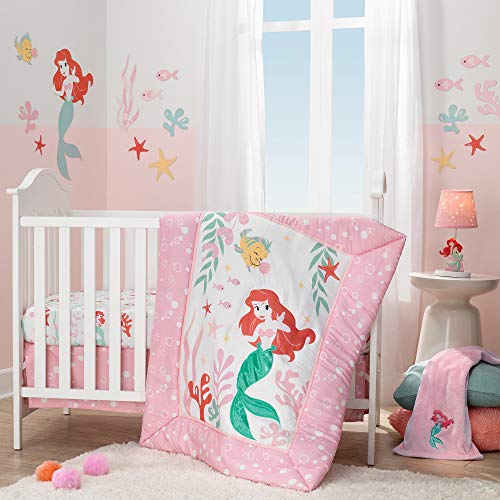 Lambs & Ivy Ariel’s Grotto 3Piece Crib Bedding Set, Pink