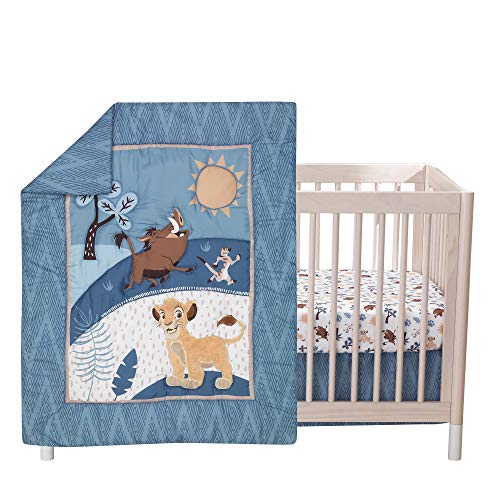 Lambs & Ivy Lion King Adventure 3Piece Baby Crib Bedding Set, Blue