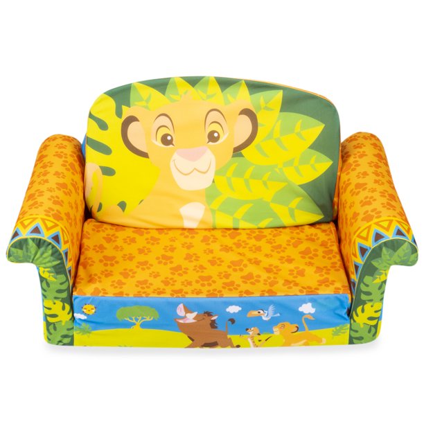 Marshmallow Furniture Kids 2-in-1 Flip Open Couch Bed Sleeper Sofa, The Lion King