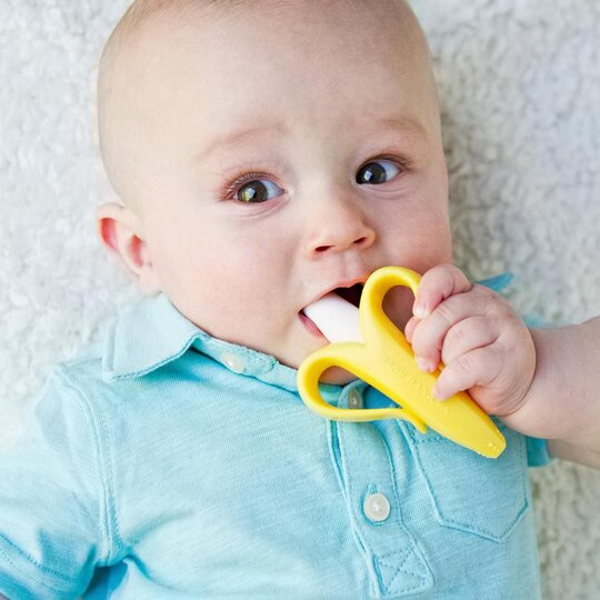 Training Teether & Tooth Brush for Infant, Baby, and Toddler By Baby Banana