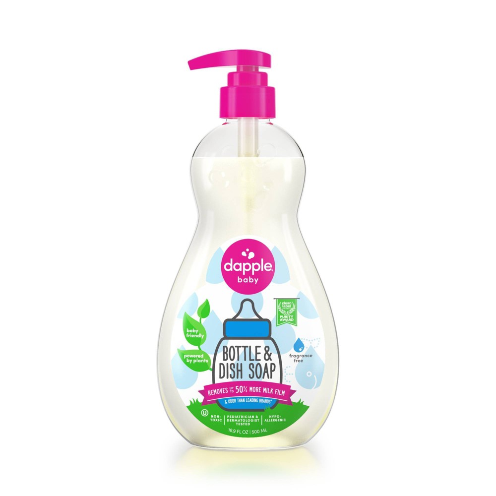DAPPLE Baby Bottle and Dish Soap, Fragrance Free