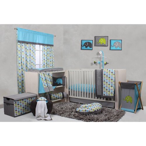 Pam Grace Creations Indie Elephant 6 Piece Crib Bedding Set