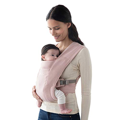 Ergobaby Embrace Cozy Newborn Baby Wrap Carrier (7-25 Pounds), Premium Cotton, Blush Pink