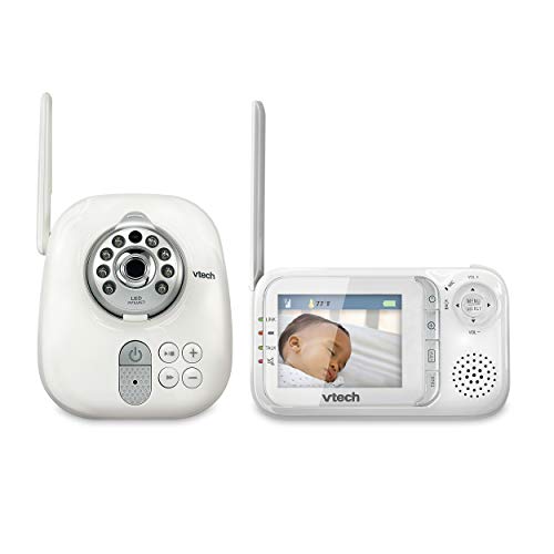 VTech VM321 Video Baby Monitor with Automatic Infrared Night Vision, Adjustable Camera, Zoom, 5 Soothing Lullabies & 1,000 Feet of Range